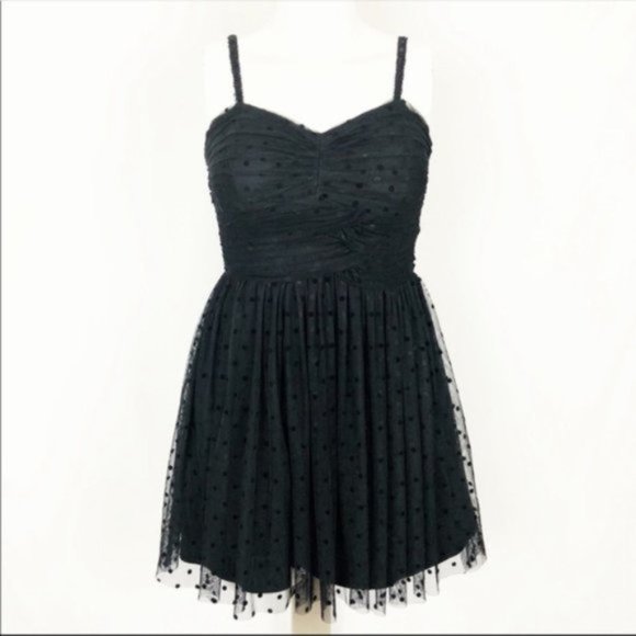 dELiA*s Dresses & Skirts - Delia’s [1/2] Black Polka Dot Mini Dress E32